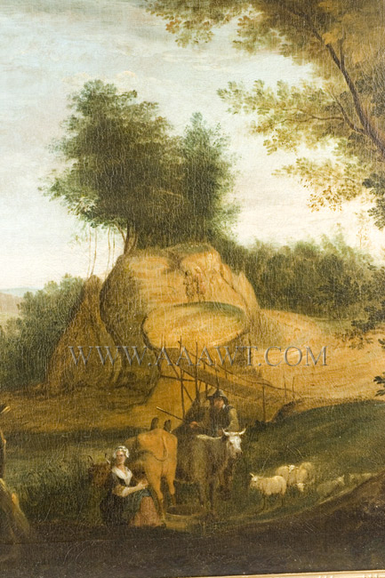 Over-Mantel Landscape Painting, Eighteenth Century,detail-2 